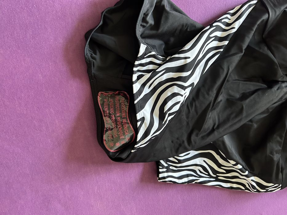 Strój kąpielowy jednoczęściowy czarno bialy nowy duzy rozmiar