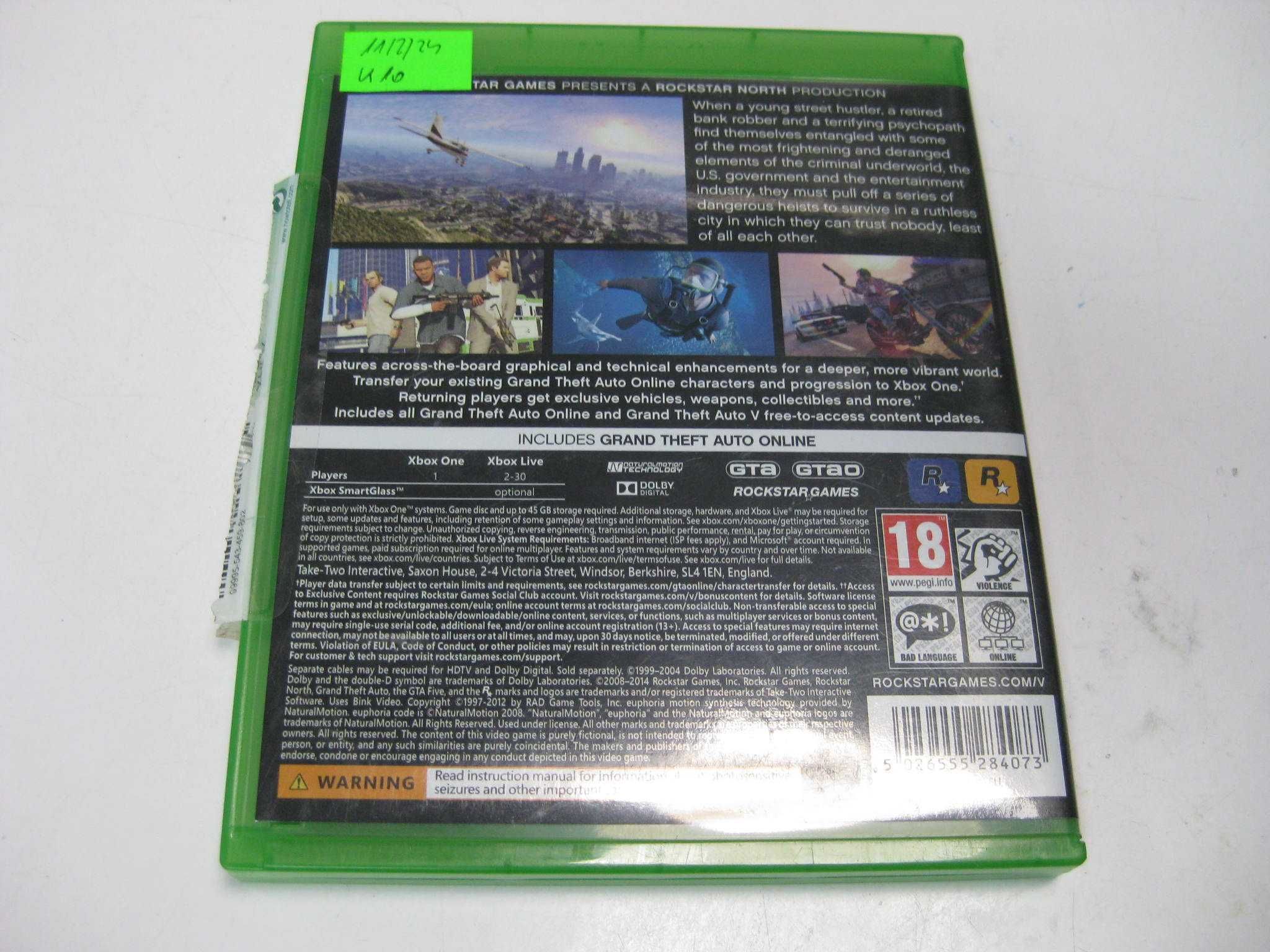 Gra Xbox One GTA V Grand Theft Auto 5 Eng.