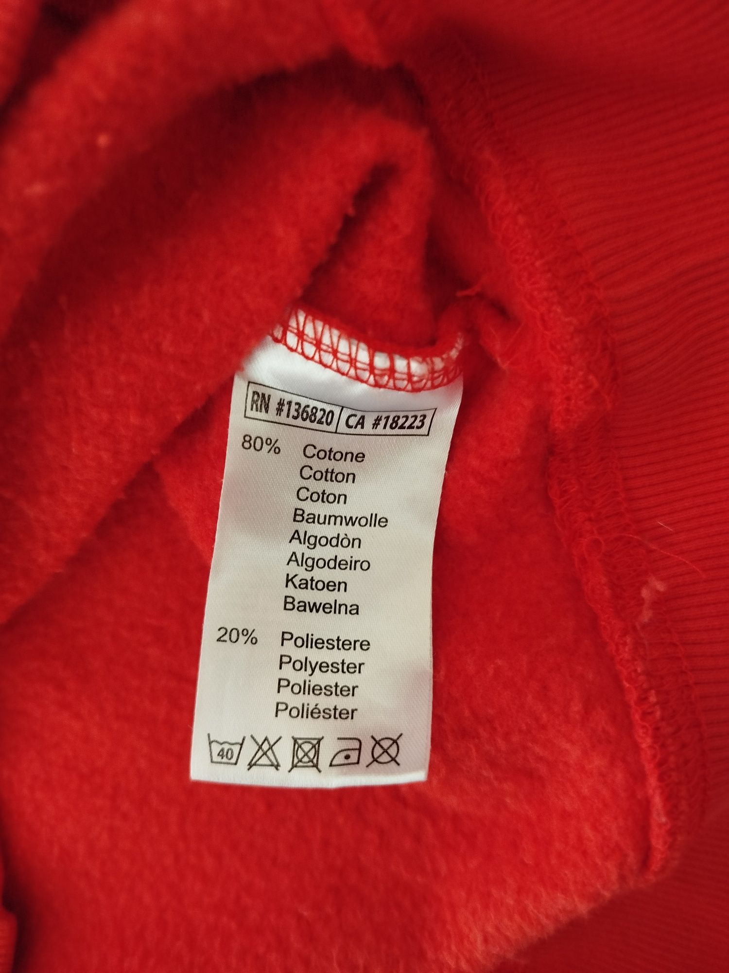 Kappa czerwona bluza z kapturem 3XL