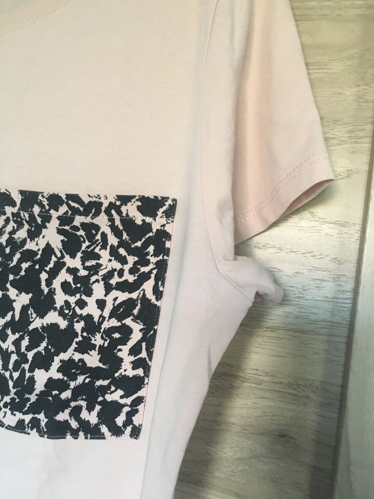 Koszulka damska t-shirt z krótkim rękawem pudrowy róż