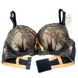 Biustonosz Push-Up Hn&Bn Jeansowo- Cielisty nr 0940 Miseczka B 36/80