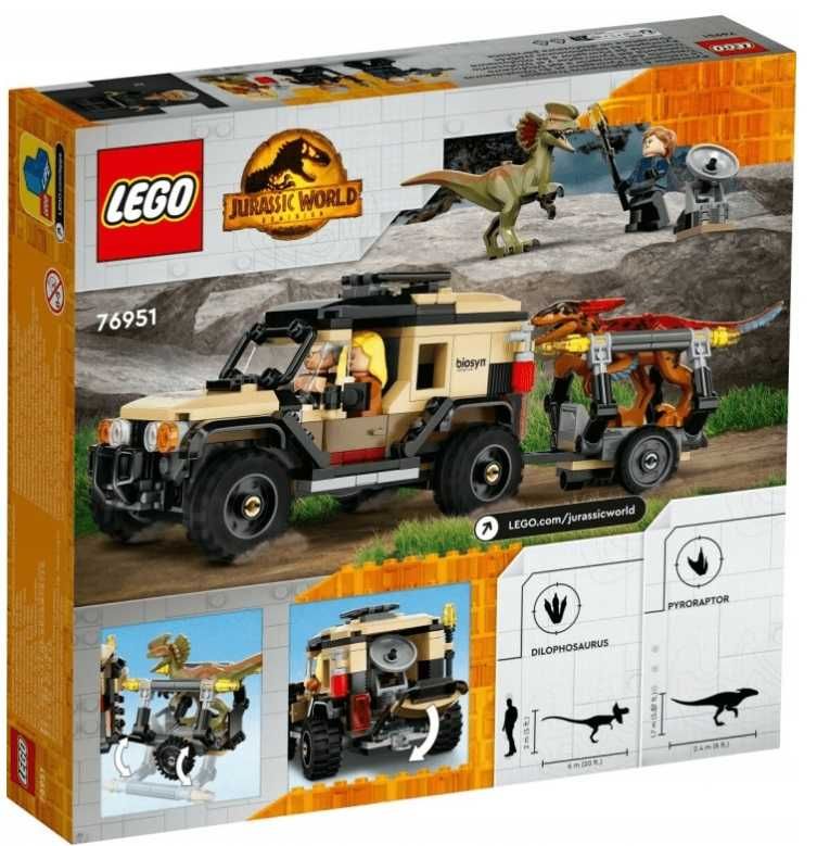 LEGO JURASSIC WORLD 76951 Transport Pyroraptora i Dilofozaura