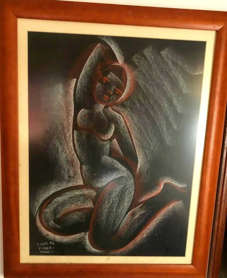 Quadro (pastel) de Soares Branco - Nu Feminino/ Outubro 1996