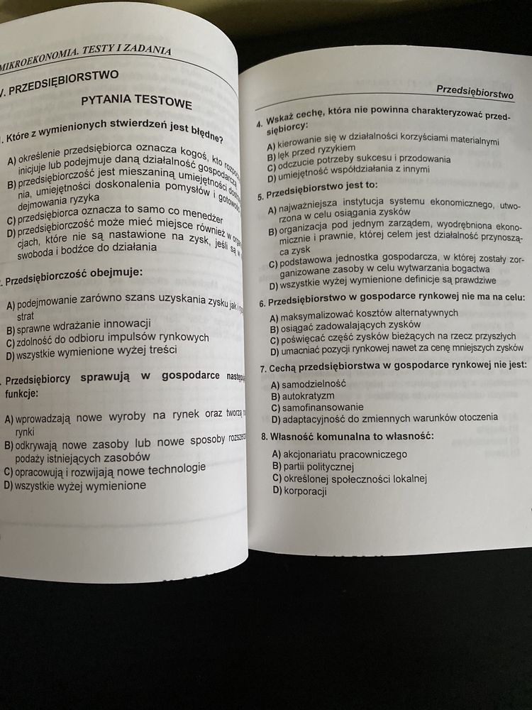 Mikroekonomia testy i zadania