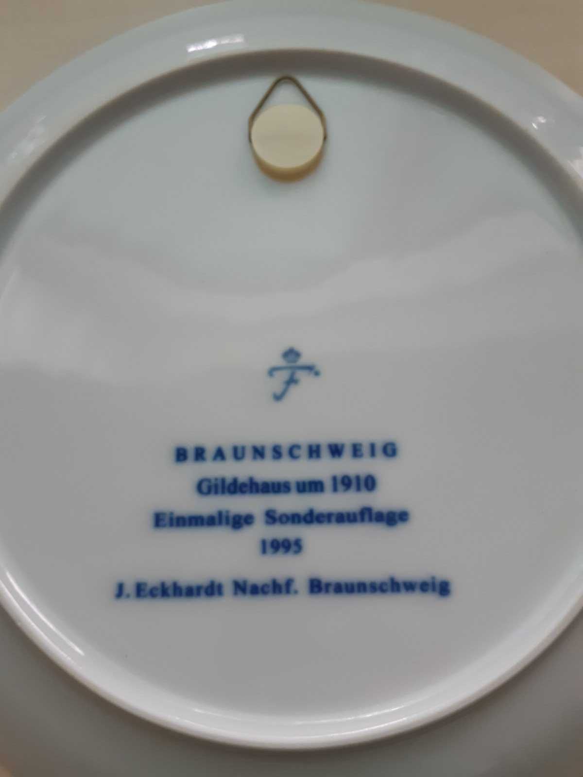 Большая немецкая, интерьерная тарелка (д-24см) Braunshweig 90хх.гг.