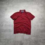 MĘSKA Koszulka Bawełna Polo Elegancka Tommy Hilfiger Bordowa PREMIUM