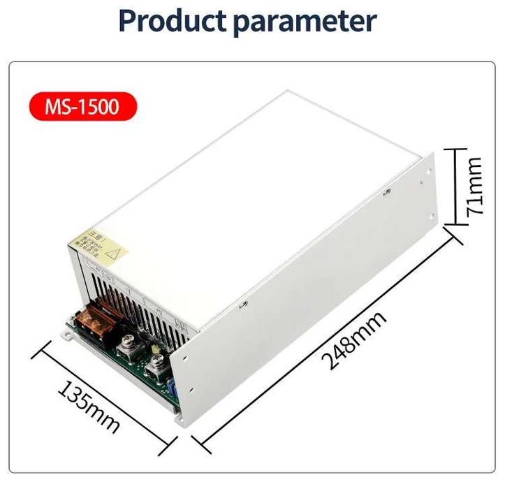 Блок живлення MZMW 1500W 24-29.2v 62.5A регулюванням напруги та струму