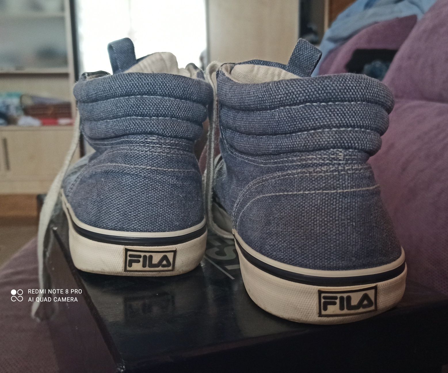 Чоловічі джинсові високі кеди fila 285mm eur 44