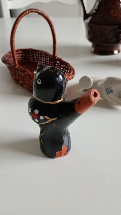 Mix bibeloty dzbanek kubek koszyk lisek ptaszek ceramika