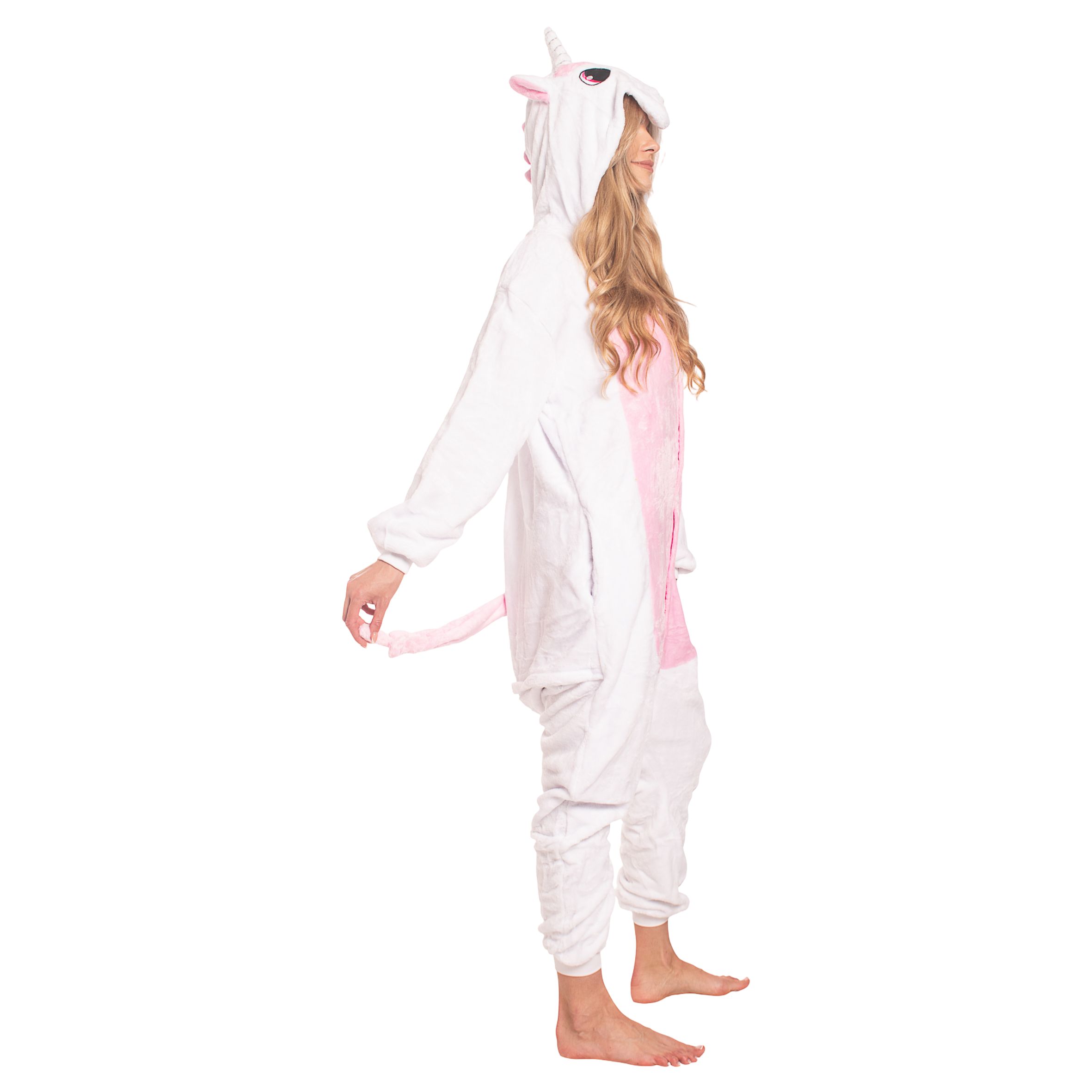 Piżama Damska Kigurumi Onesie Strój Jednorożec Jasny Róż 165-175 cm L