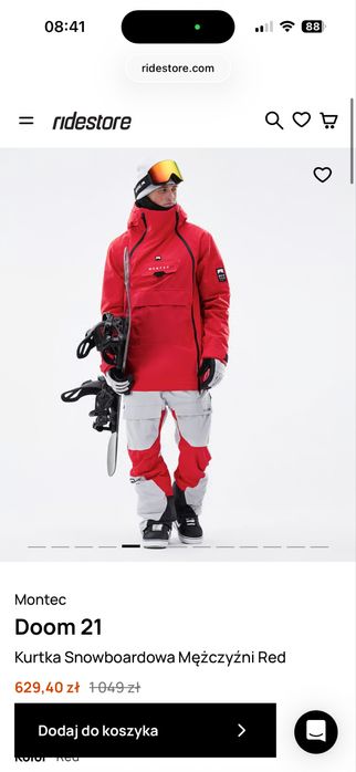 Kurtka snowboardowa montec doom M