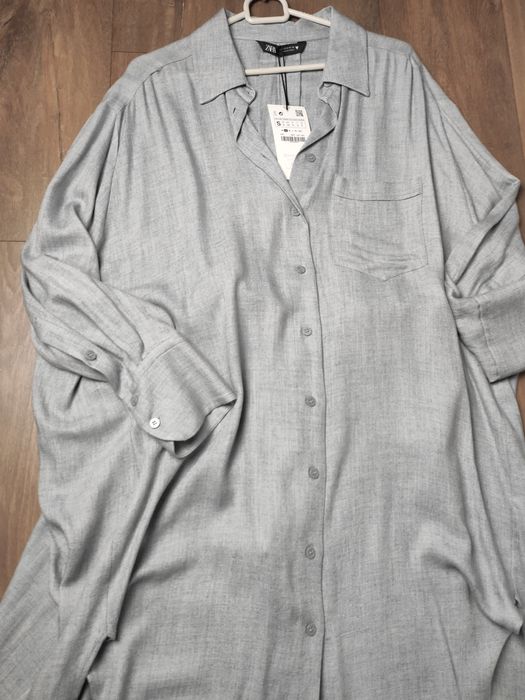 Koszula tunika oversize r. S ZARA szara z metką