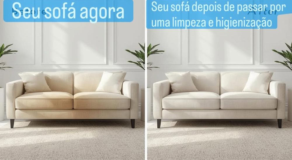Limpeza e higienização de sofás/ estofos