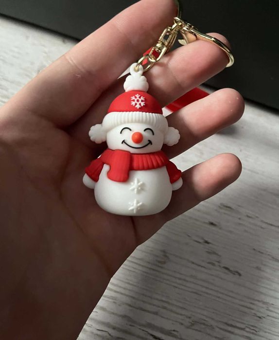 biały brelok świąteczny bałwan breloczek do kluczy zawieszka figurka