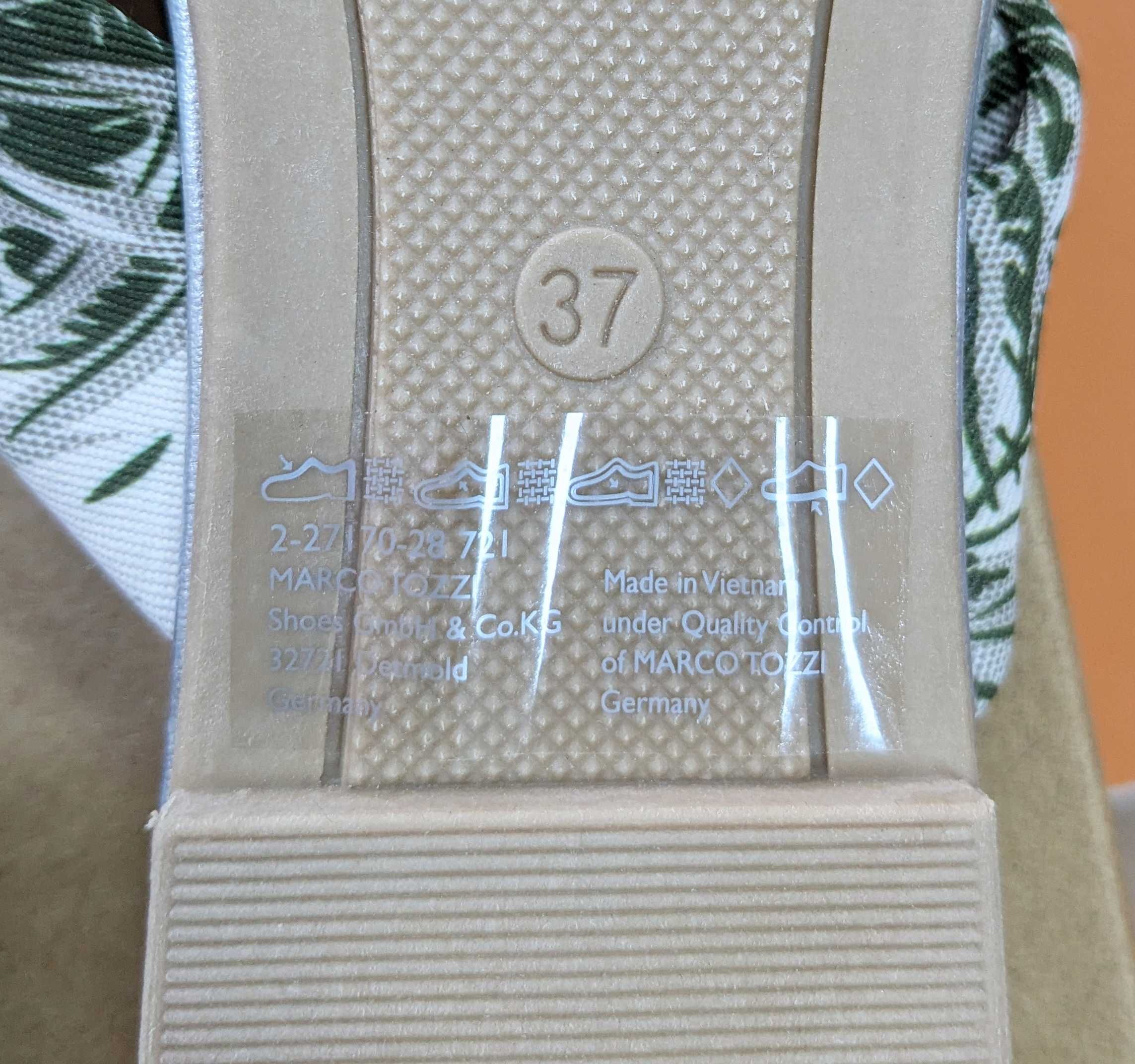 Japonki Marco Tozzi Earth Edition Salvia Comb kolor szałwiowy rozm. 37