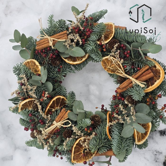 Naturalny wianek z jodly nobilis