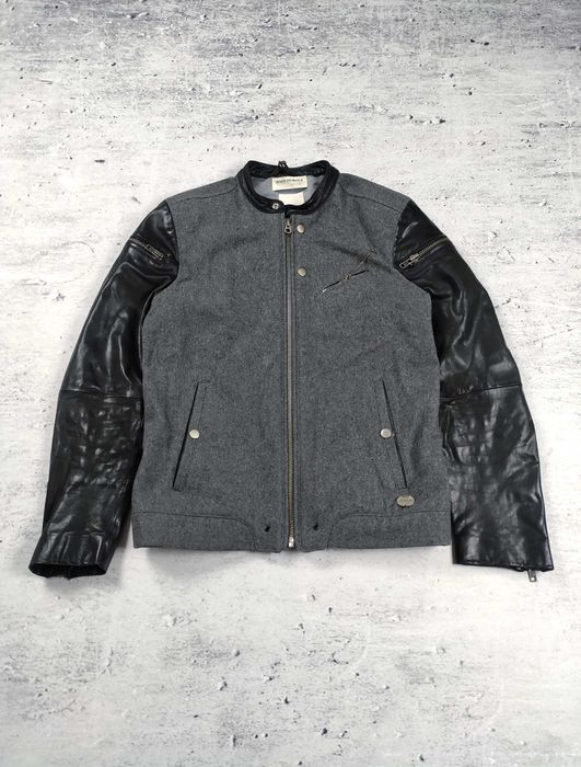 Kurtka skórzana Diesel wełniana biker Type Spec DMB r. M