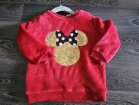 Czerwona bluza h&m disney myszka cekiny