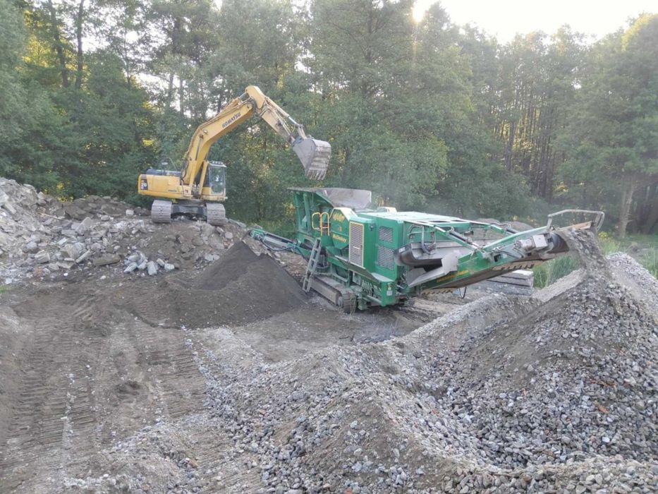 Rozbiórki Wyburzenia Kruszenia Młot Szczęka Kruszarka z Odsiewem Waga