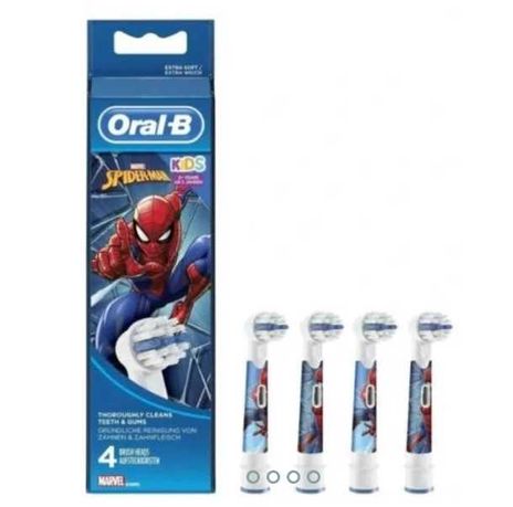 BRAUN ORAL B KOŃCÓWKI Dzieci Spiderman 4 szt Oryginalne