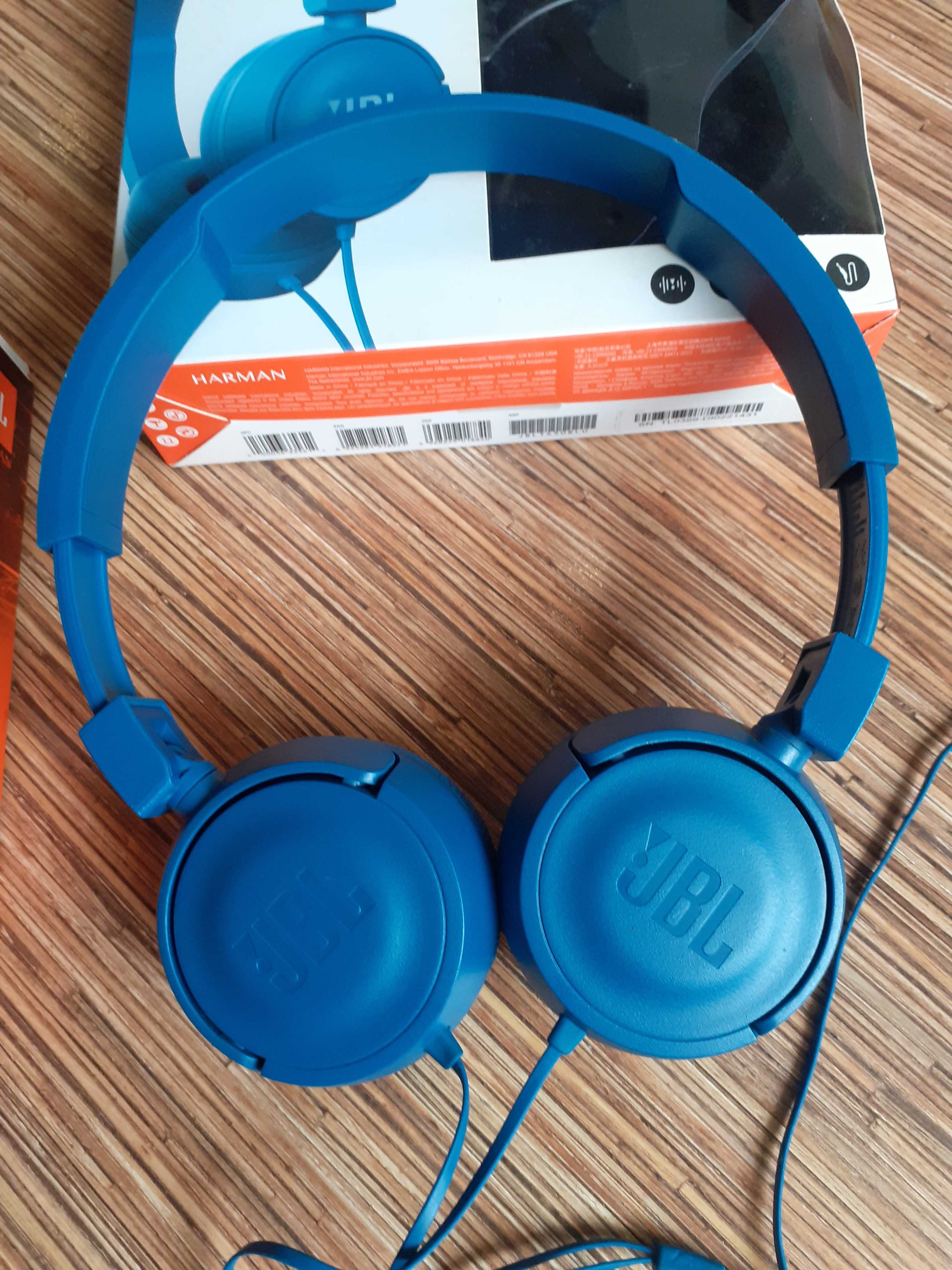 Słuchawki przewodowe JBL T450 niebieskie jak nowe