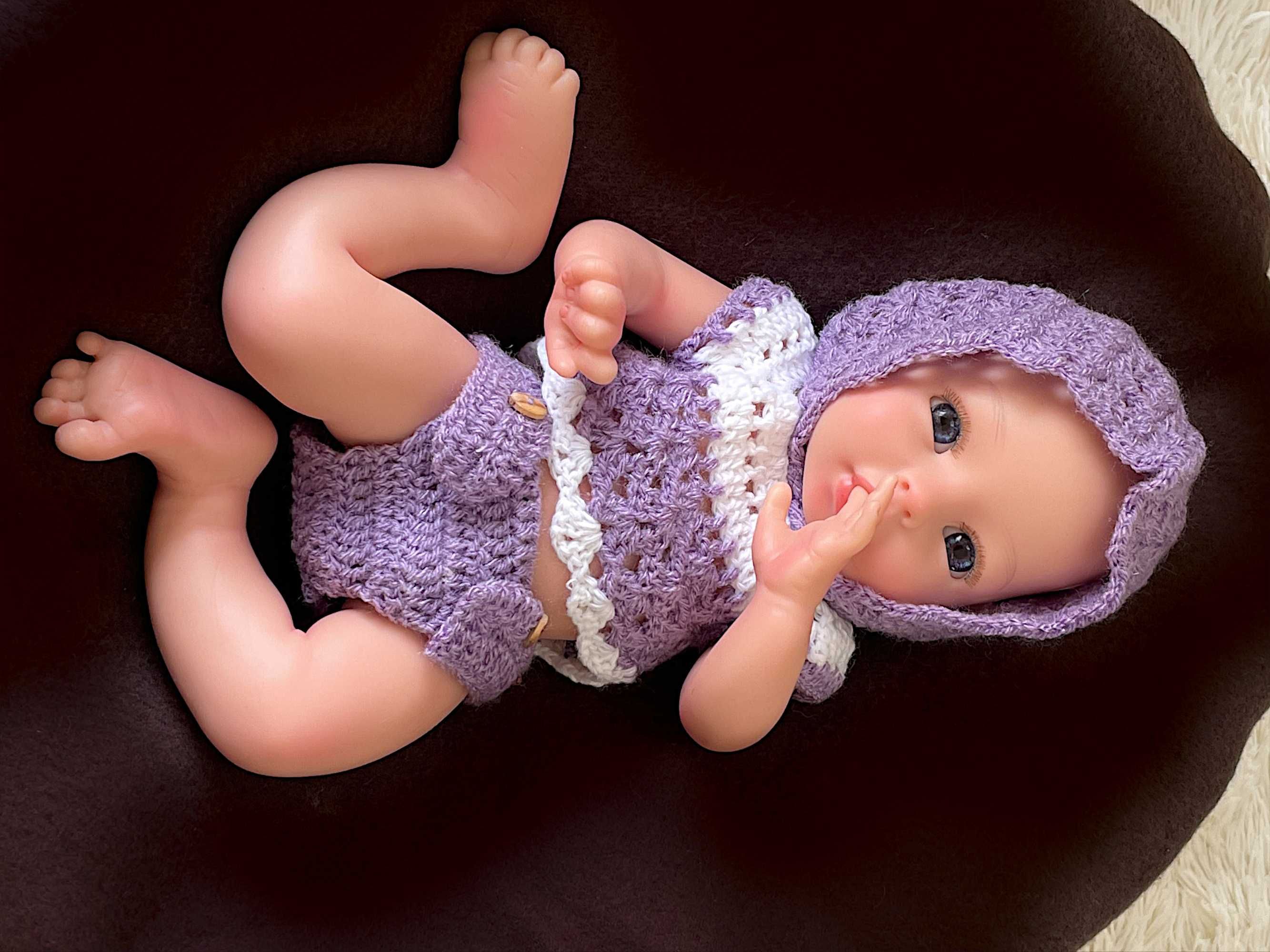Boneca bebé reborn corpo inteiro silicone 34cm olhos abertos