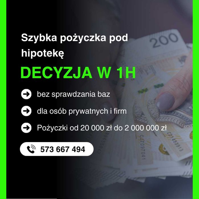 Pożyczka prywatna pod hipotekę–dom, mieszkanie,nieruchomość komercyjna