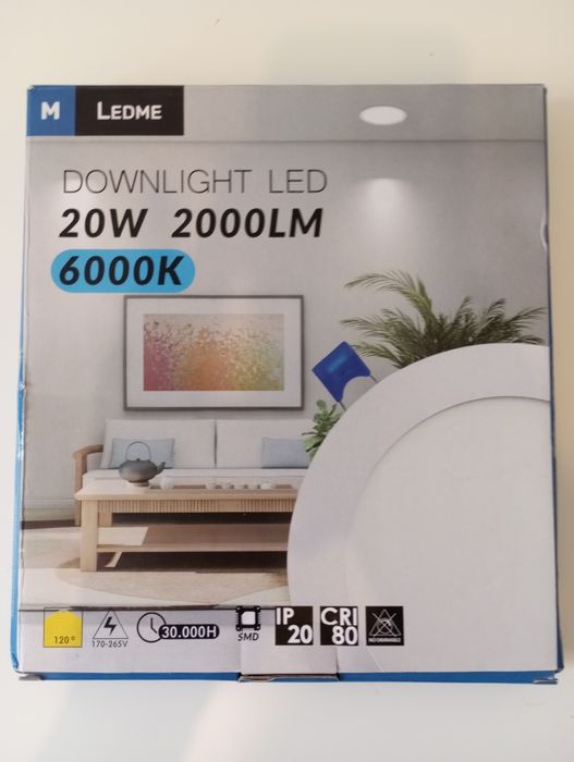 Panel sufitowy LED 6000K Lampa sufitowa do zabudowy