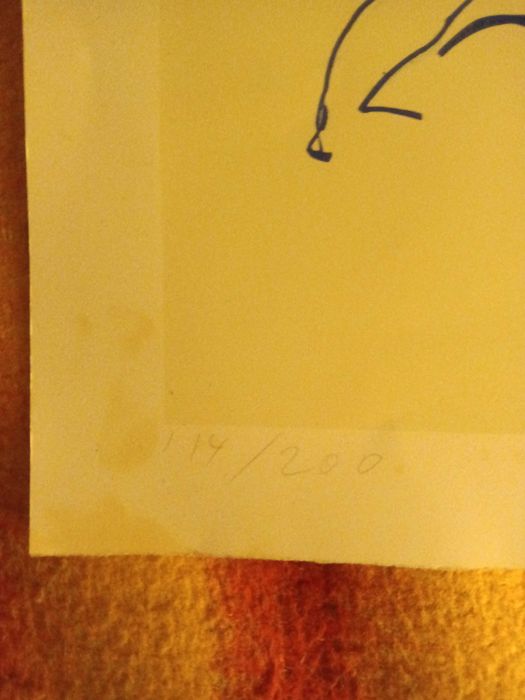 JÚLIO POMAR, serigrafia s/papel, 31 x 21,5 cm "anjos"  original