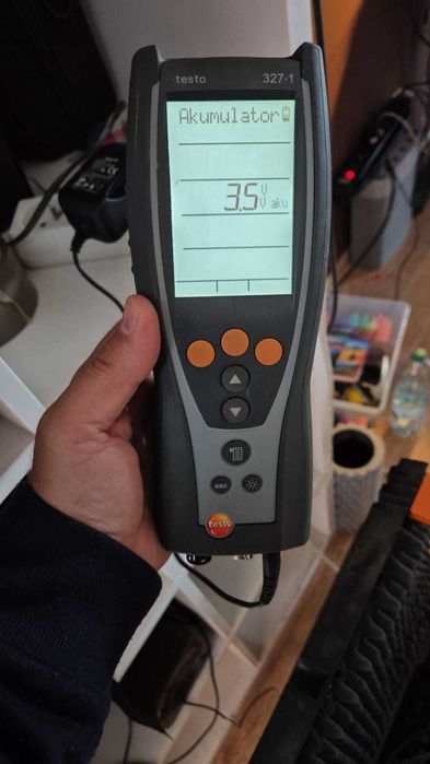 Analizator spalin Testo 327-1 – zestaw z drukarką i sondą, sprawny