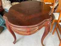 meble - komplet stołowy stóll, 5 krzeseł, 2 fotele, taboret  - Simmler