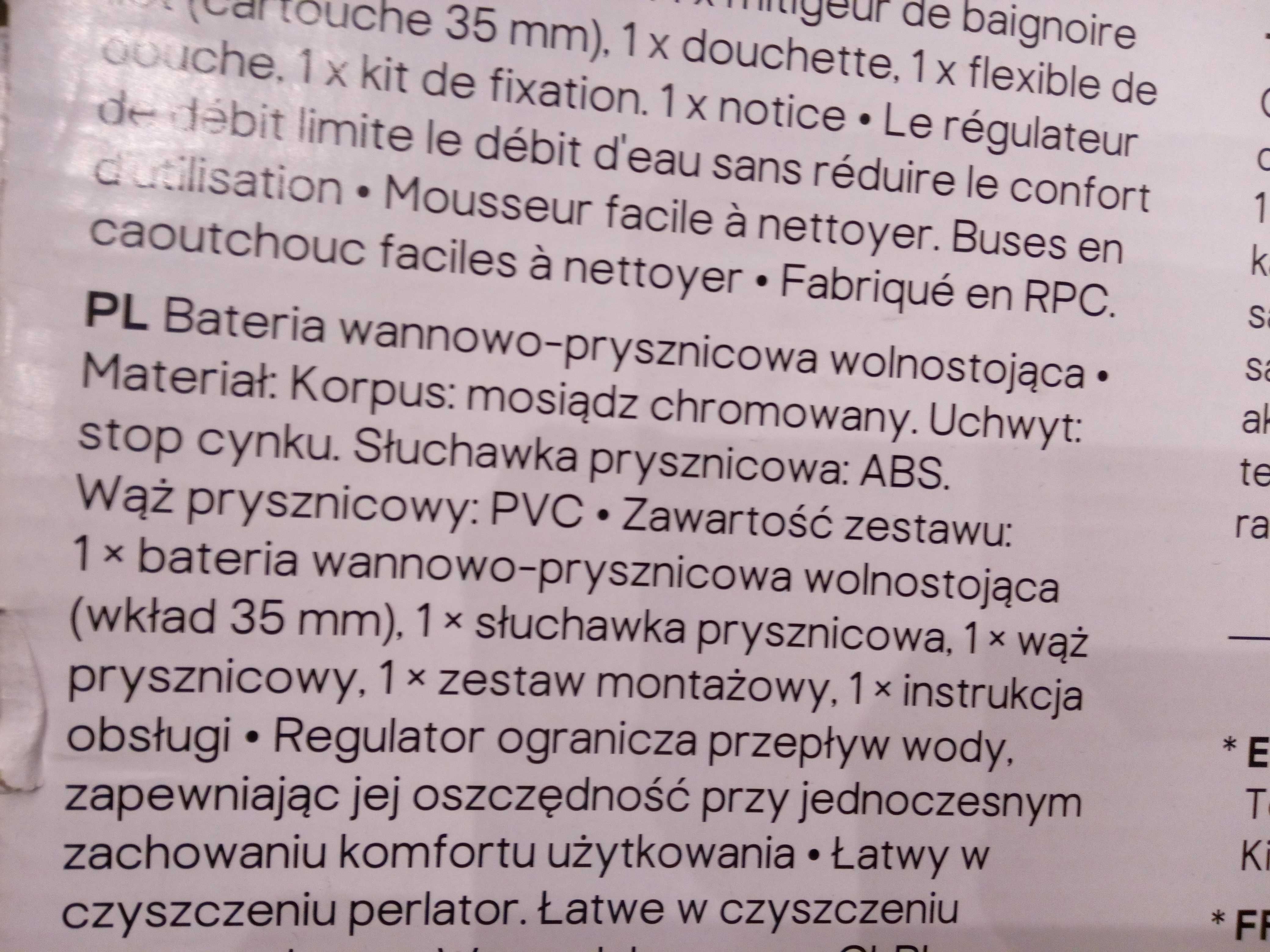 Bateria wannowa wolnostojąca bateria wannowa stojąca GoodHome Teesta