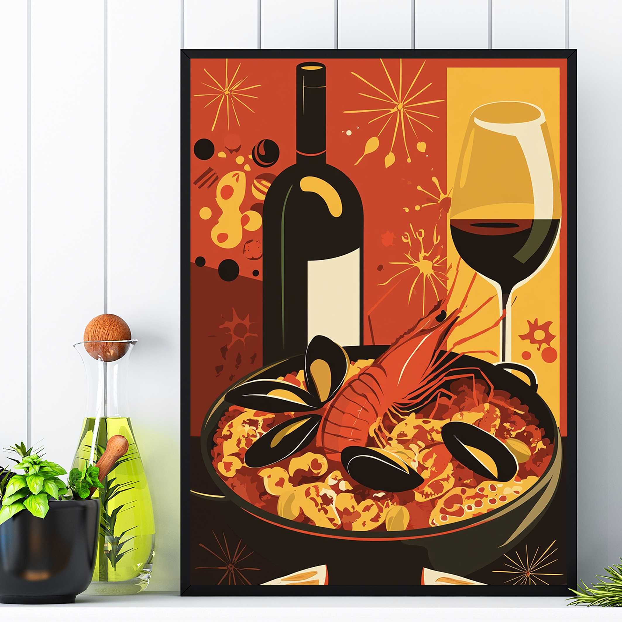 plakat reklamowy owoce morze do restauracji i baru, owoce morza plakat