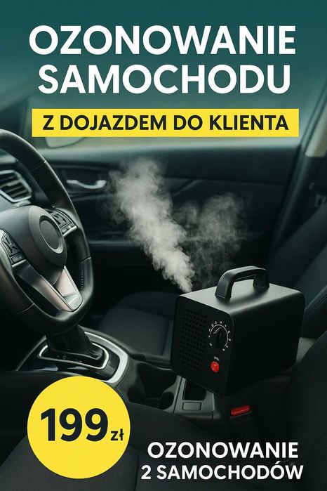 Ozonowanie Samochodu Z Dojazdem Do Klienta - 2 samochody już od 199 zł