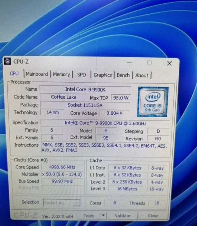 Intel Core i9-9900K