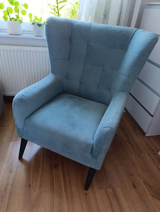 Fotel uszak niebieski
