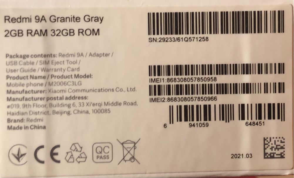 Redmi 9A Granite Gray