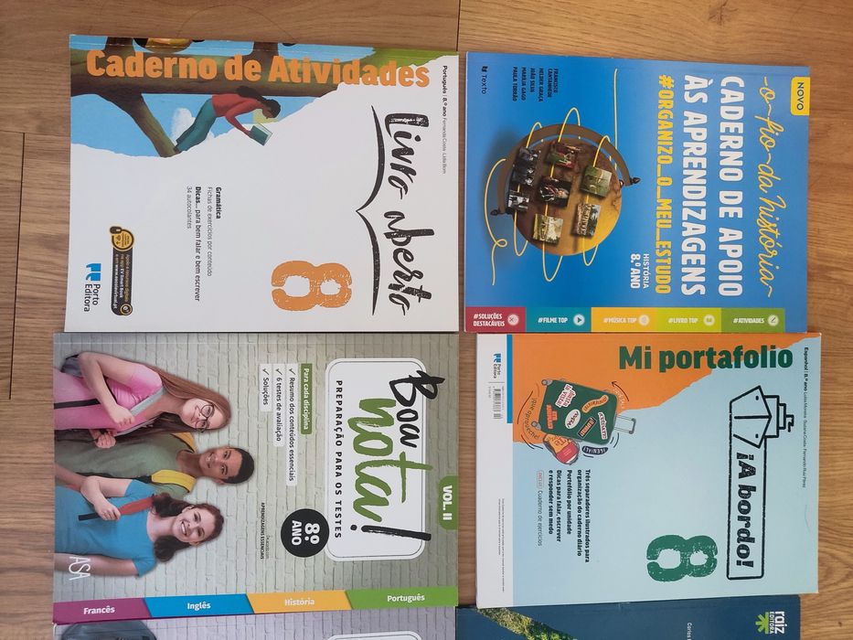 Livros de atividades, fichas, apoio - 8° ano - €6,00 cada - NOVOS