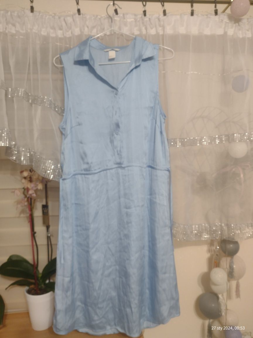 Sukienka H&M rozmiar 36 błękitna