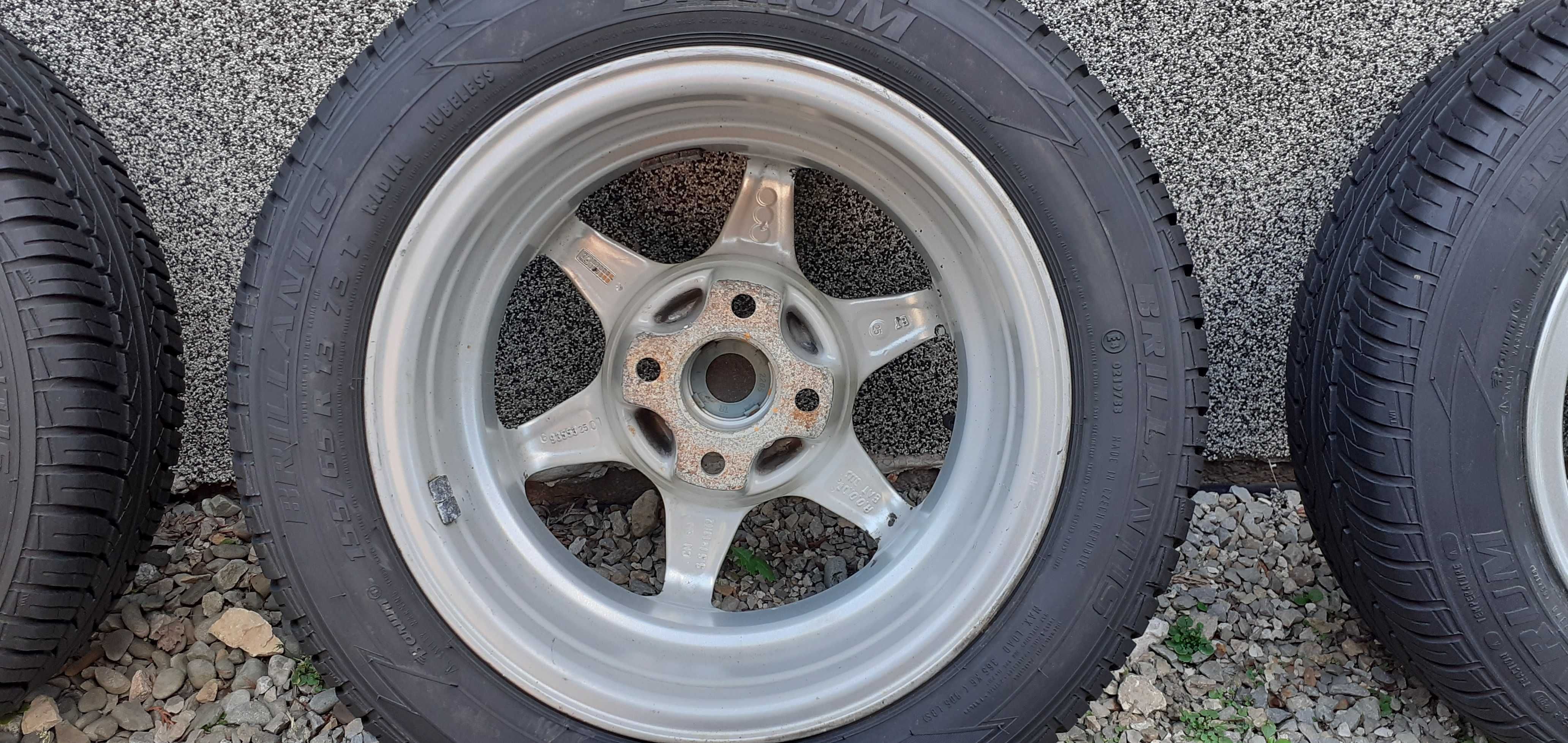 Koła Alufelgi Fiat Panda Cinquecento R13 4x98 Opony Barum 7mm