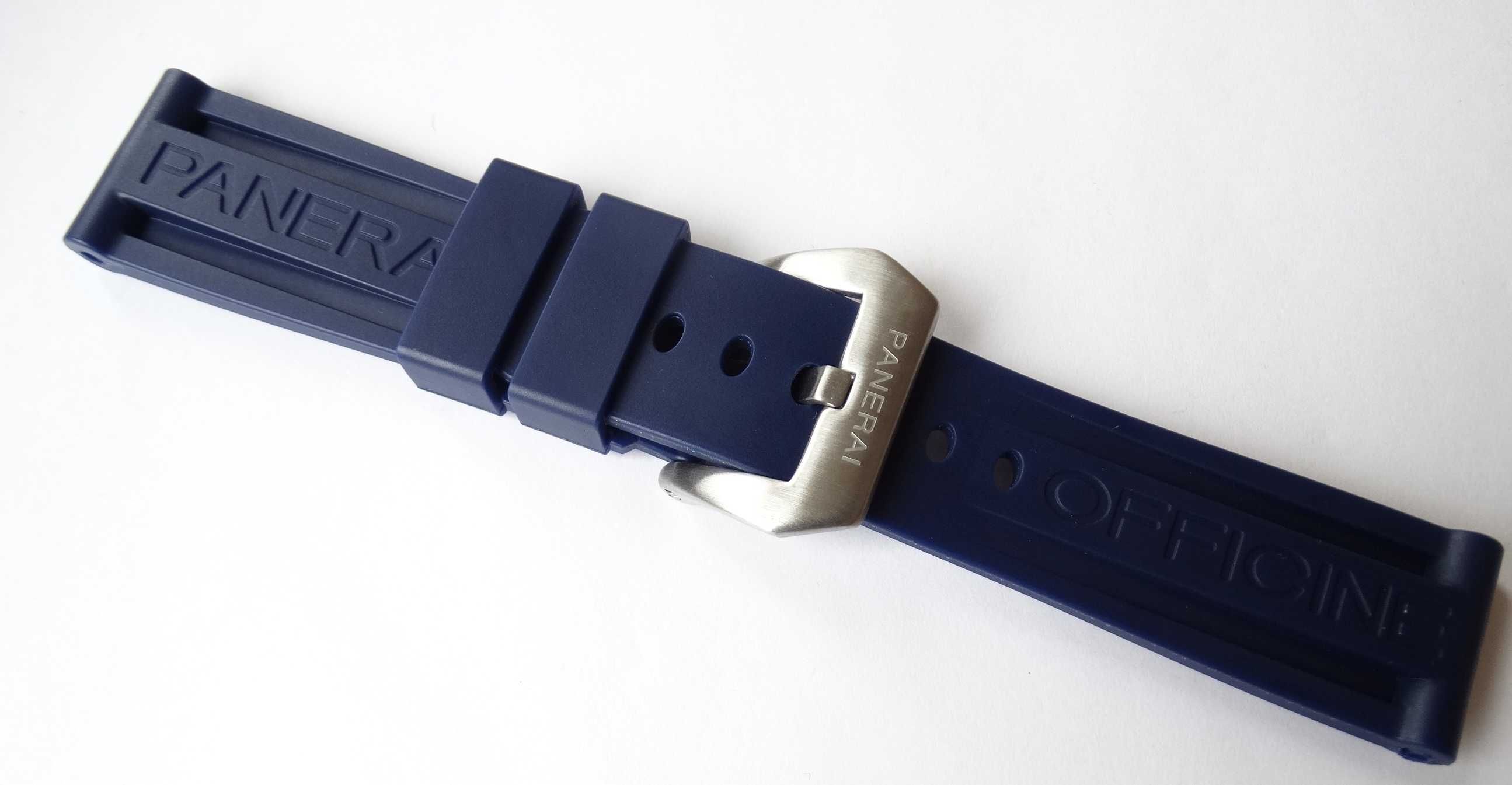 Pasek silikonowy 24mm do zegarka Panerai PAM granatowy gumowy