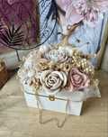 Zapachowy flowerbox torebka beż pudrowy róż