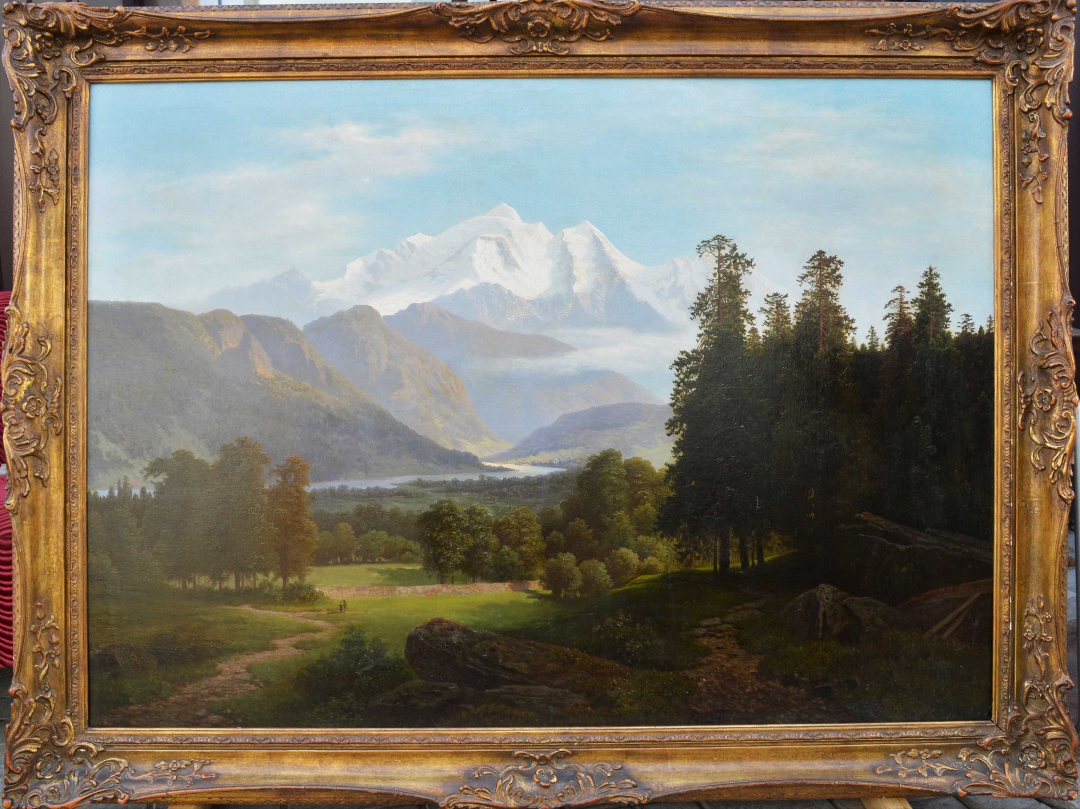 Старинная картина  "Пейзаж" Холст, масло. Размер холста 98x136 см..