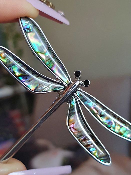 Dragonfly Brooch / Clip-on Brooch / Breast Pin with Shell64297800716034123