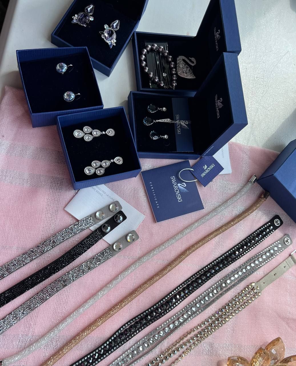 Серьги,чокер,браслет Swarovski,оригинал,новое!