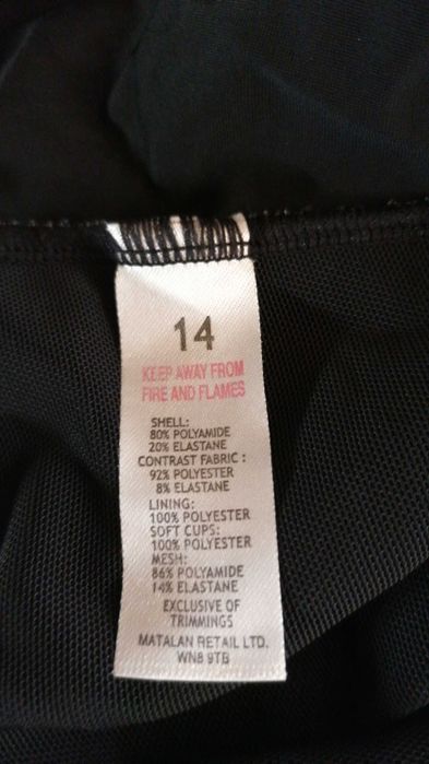 L/59 Czarny strój kąpielowy jednoczęściowy  r. M