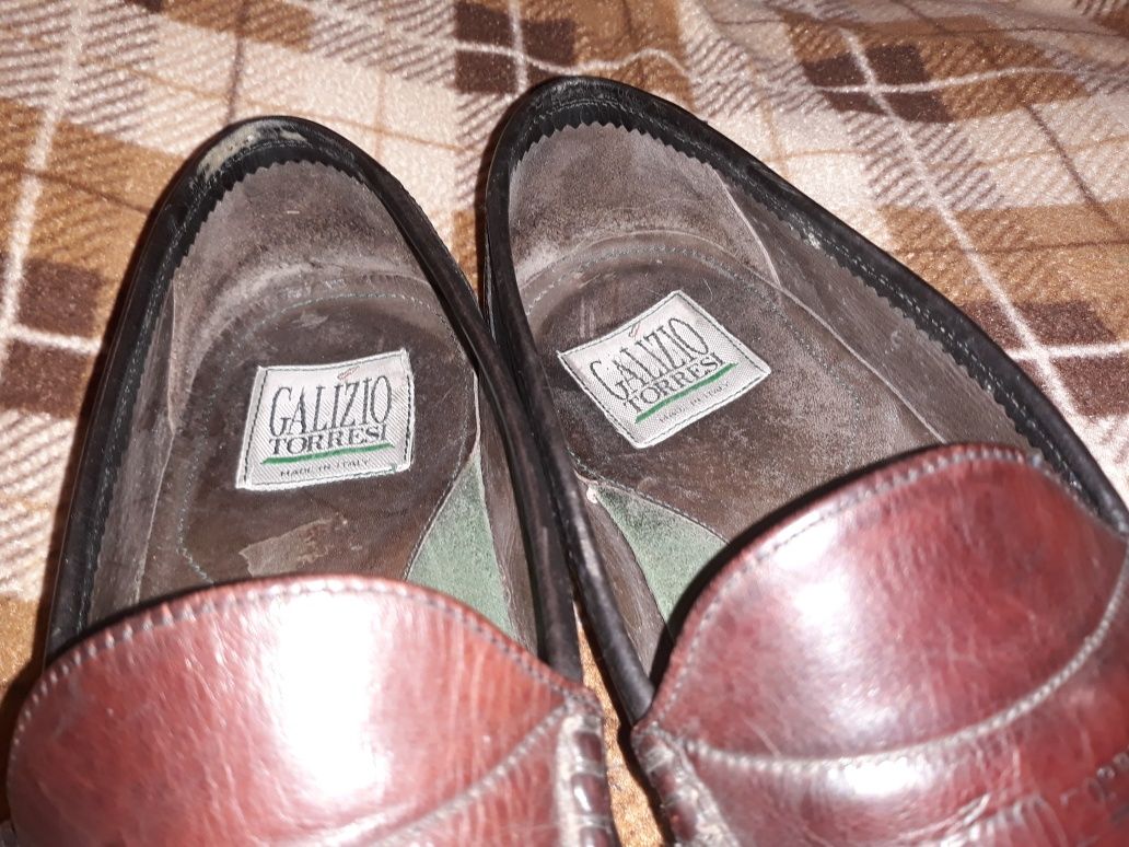 Кожаные galizio torresi туфли чёрно коричневые Италия 43 42
