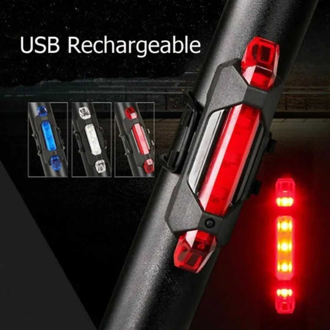 Farolim LED Traseiro Bicicleta USB