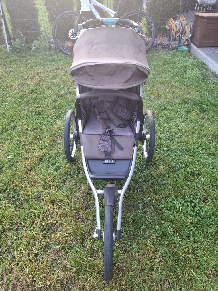 Wózek biegowy-Thule Glide 2+Pałąk+Oryginalna folia przeciwdeszczowa