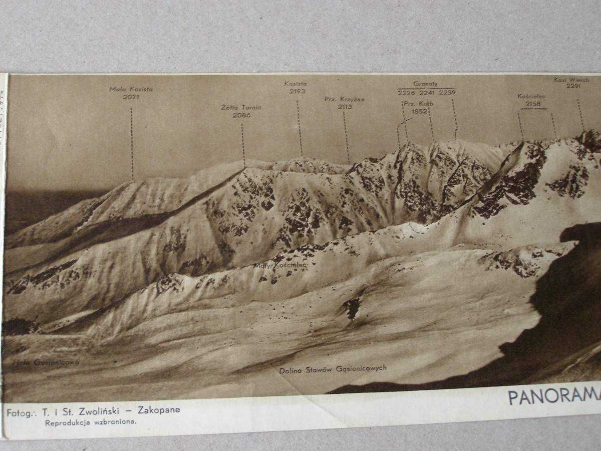 TATRY - panorama z Kasprowego Wierchu -L.Zwoliński 1947r.